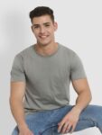 Space Grey Plain T-Shirt for Men